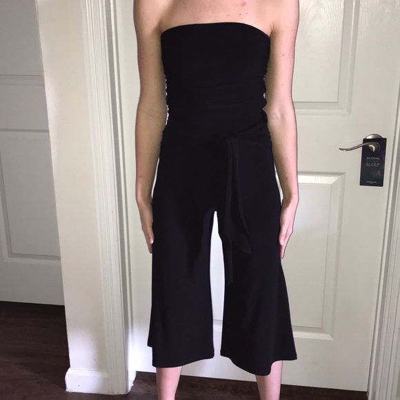 strapless capri romper